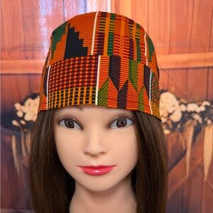 Handmade Multicolor Geometric Print Scrub Cap/ Nurse Hat